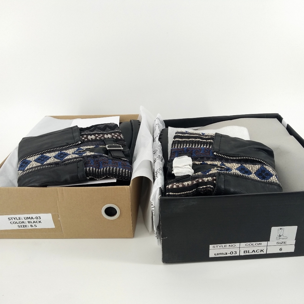 New! Moto Boot Tribal Fabric & Leather 8.5 - Picture 4 of 6